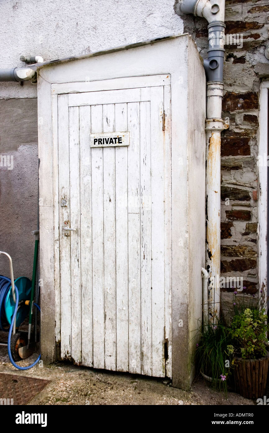 Outside toilet St Issey Cornwall England UK Stock Photo Alamy