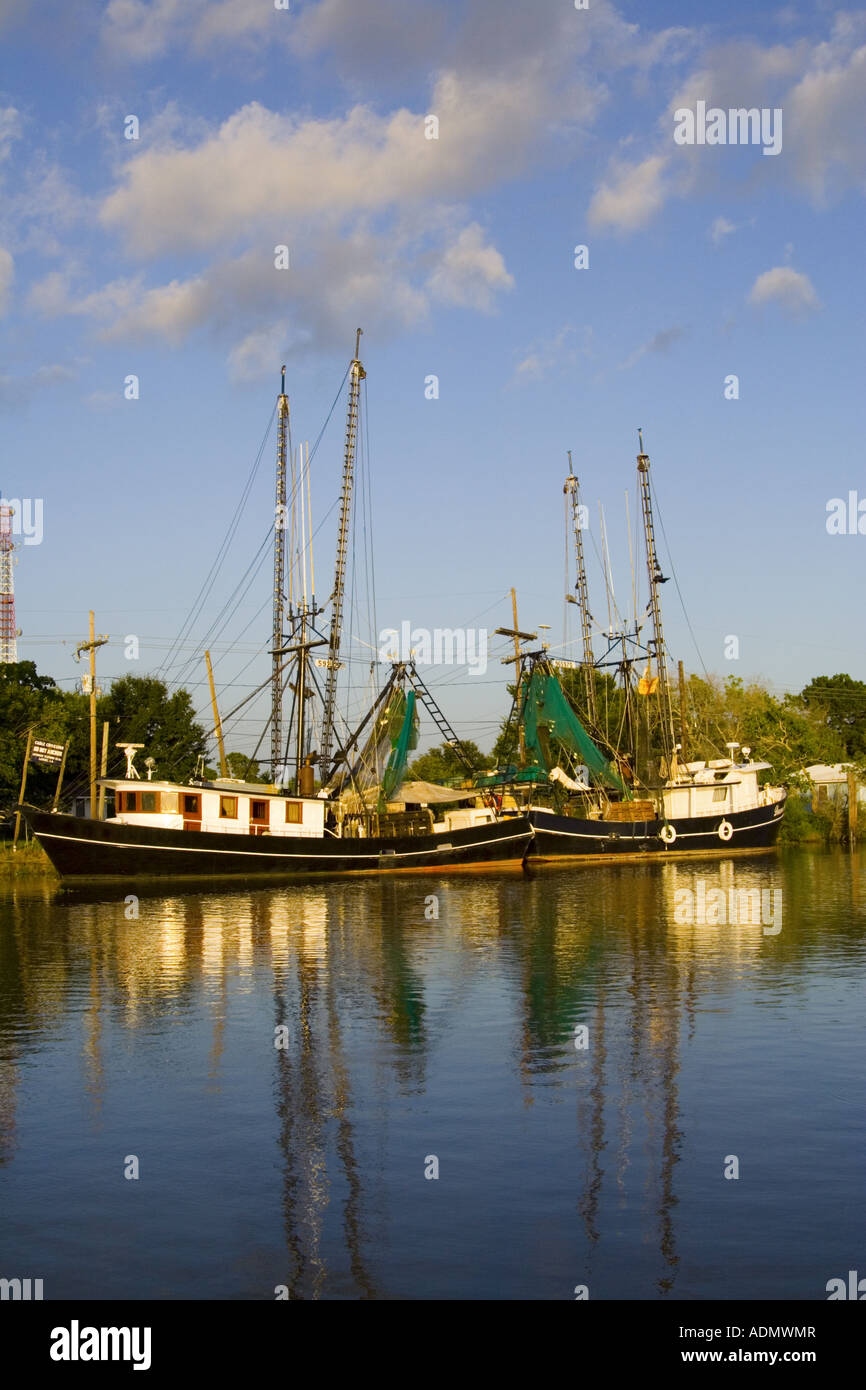 Shrimp boats docked in Bayou Lafourche near Larose LA Stock Photo Alamy