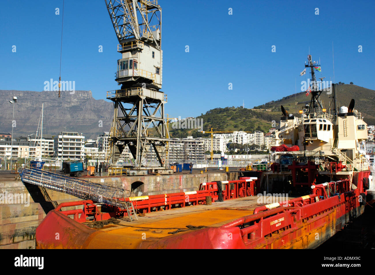 Dry docks near Victoria Wharf Cape Town South Africa harbour front Stock Photo