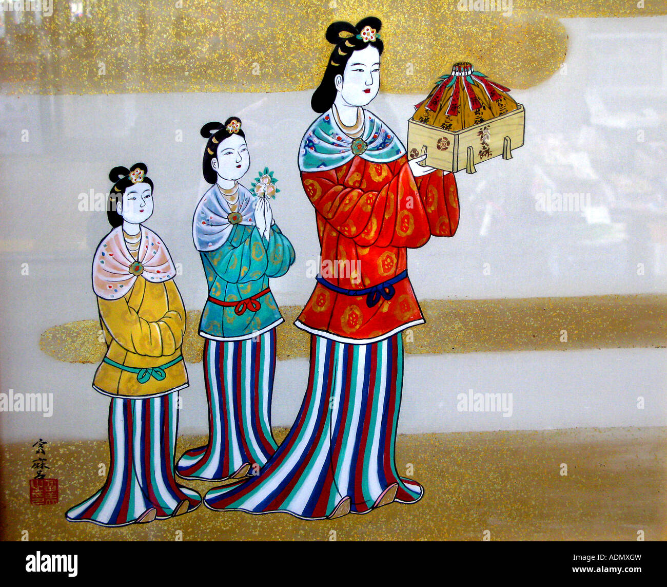 Japan Japanese gallery Ginza Tokyo painting art Gallery Stock Photo