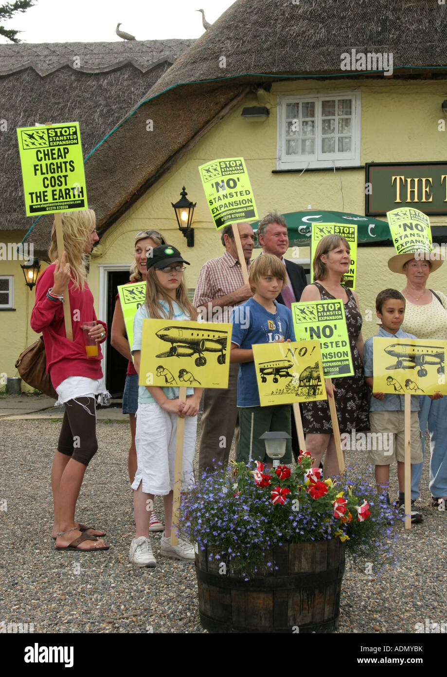 Stansted airport protest cheap flights cost the earth Stock Photo