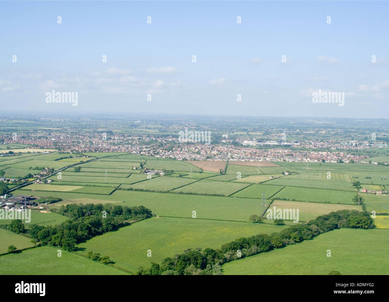 An aerial view of Sandridge Laen, Broomham in early June Stock Photo
