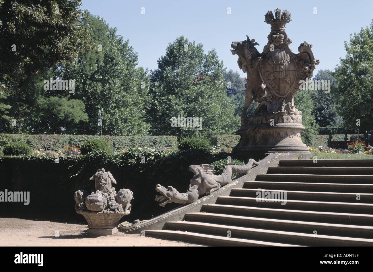 Veitshöchheim, Schloßgarten, Treppe Stock Photo