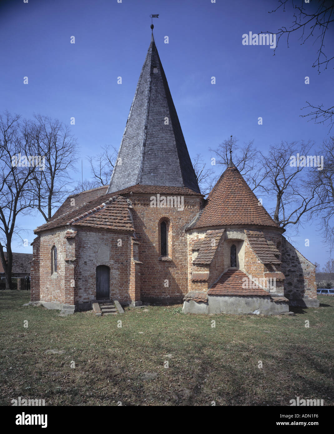 Ludorf, Dorfkirche, von Süd-Ost Stock Photo