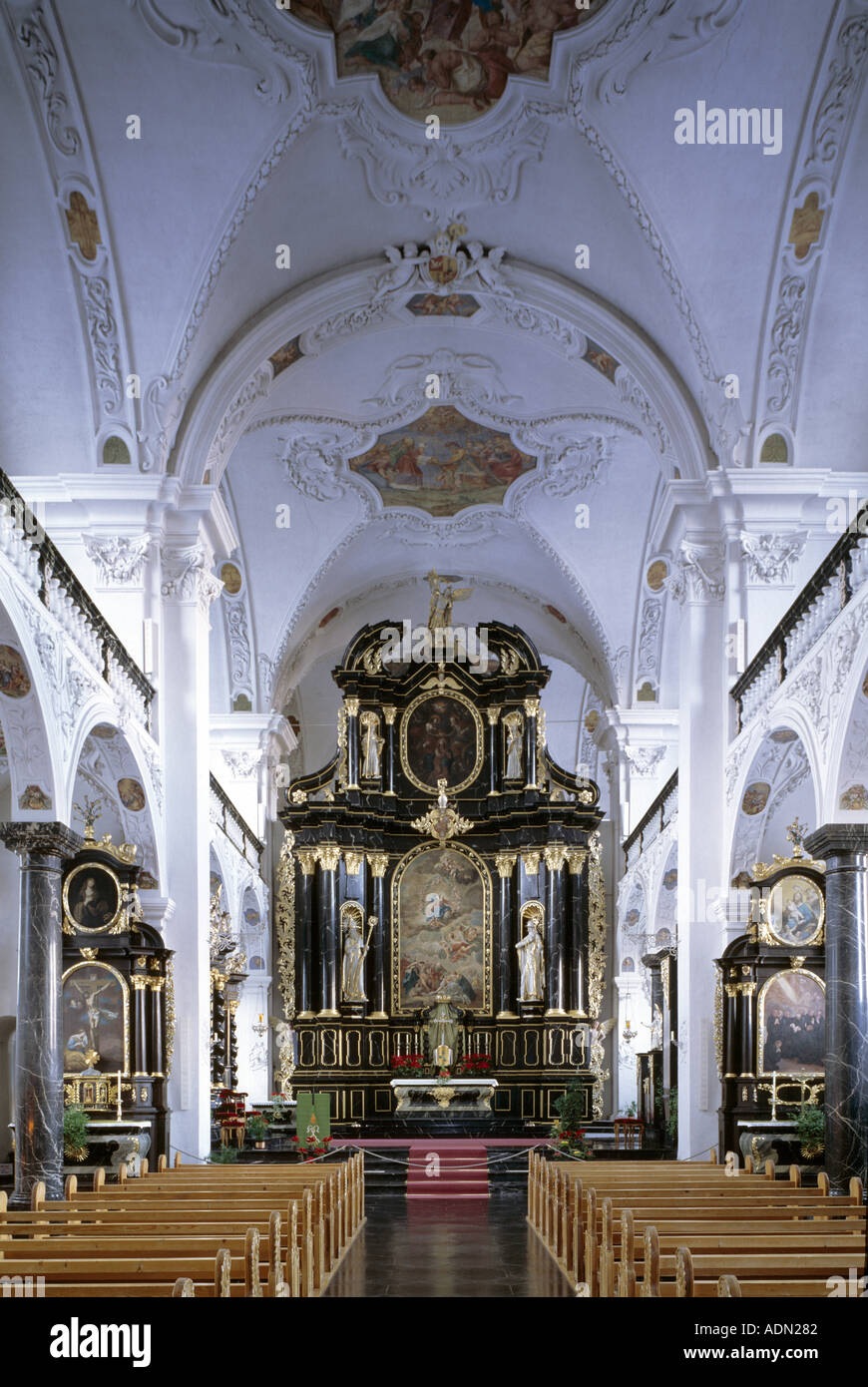 Pfäfers, ehemalige Klosterkirche, Innenansicht Stock Photo