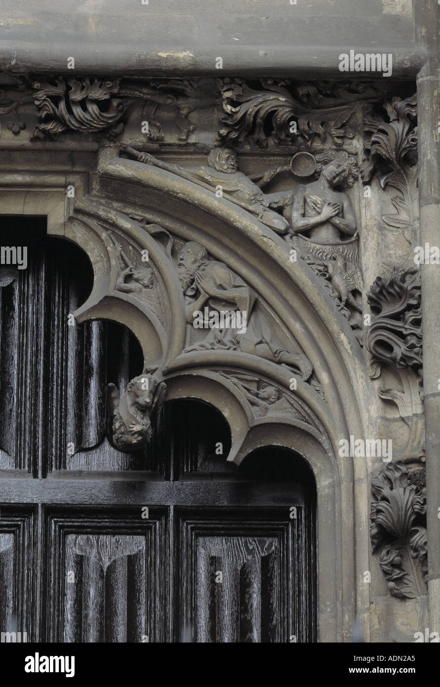 s-Hertogenbosch, St. Janskathedraal, Johannesportal, Szene aus dem Leben J. des Täufers Stock Photo