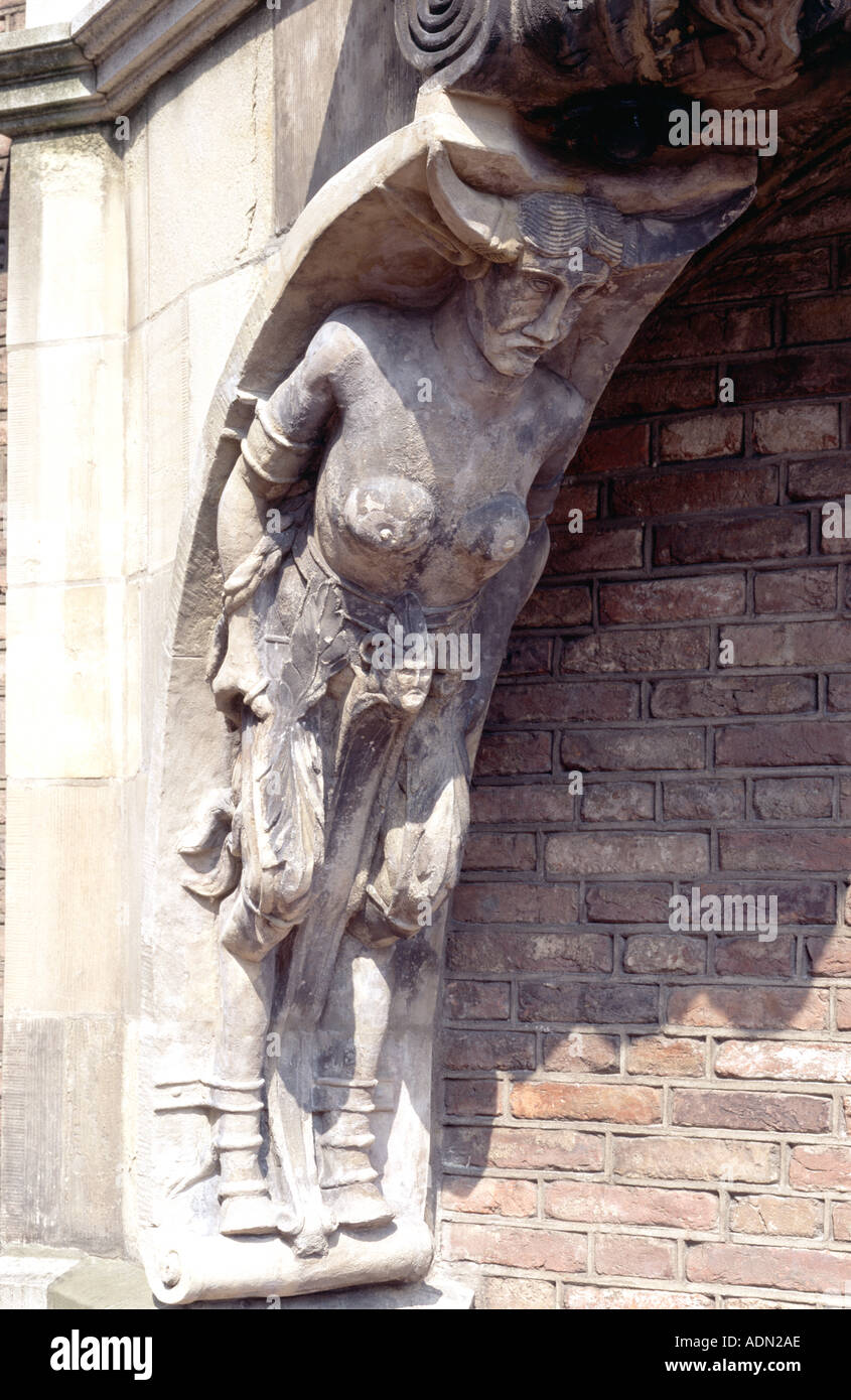 Arnhem, Altes Rathaus (Duivelshuis), Teufel am Eingang Stock Photo