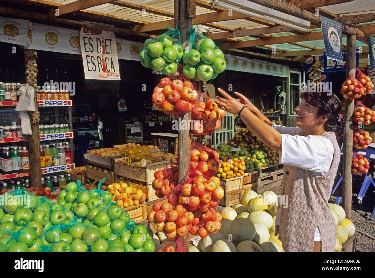 A roadside fruit stand in Chile  Stock Photo