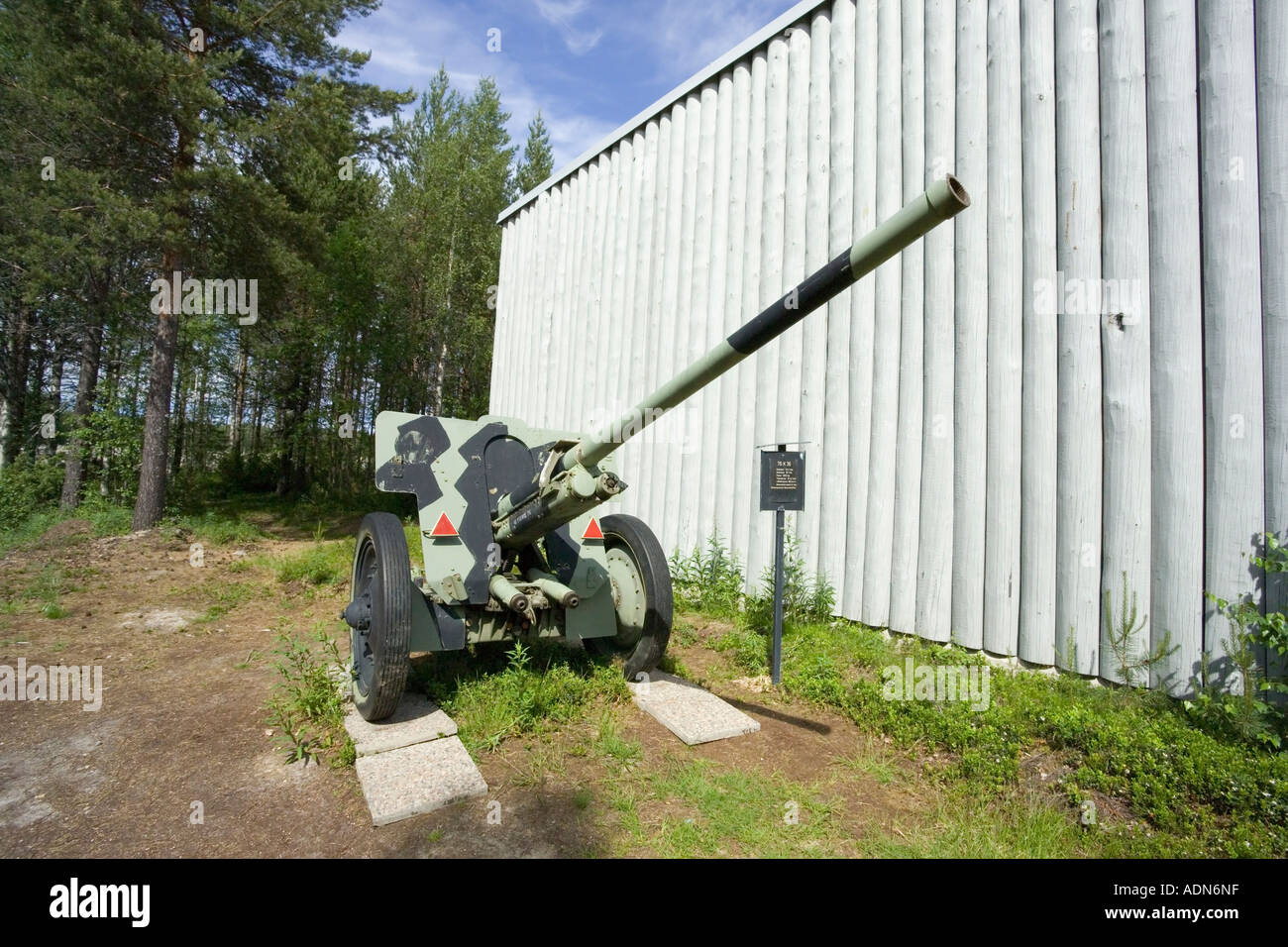 Old cannon, Raate road, Finland Stock Photo