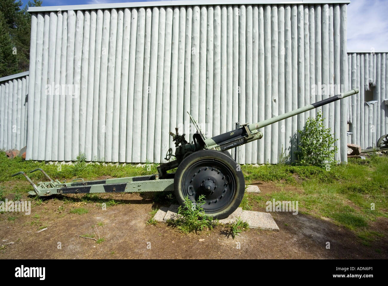 Old cannon, Raate road, Finland Stock Photo