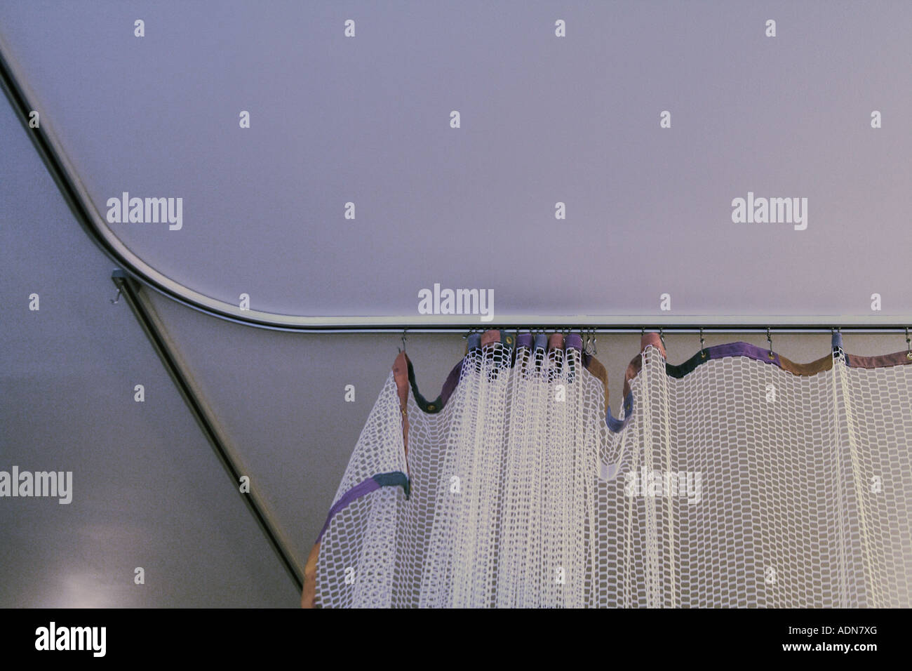 detail of a hospital room curtain track on the ceiling Stock Photo Alamy
