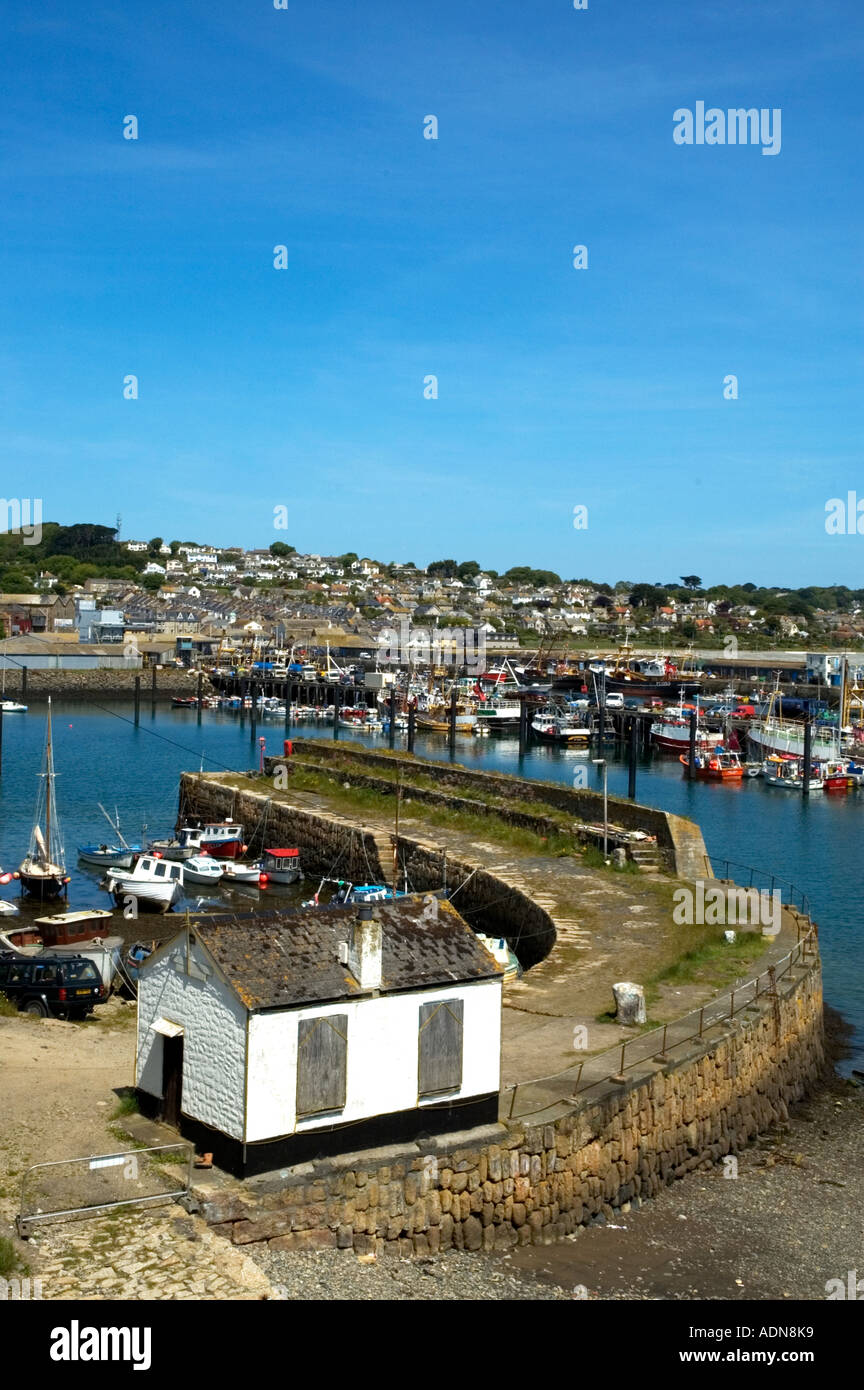newlyn harbour near penzance in cornwall,england with the ancient