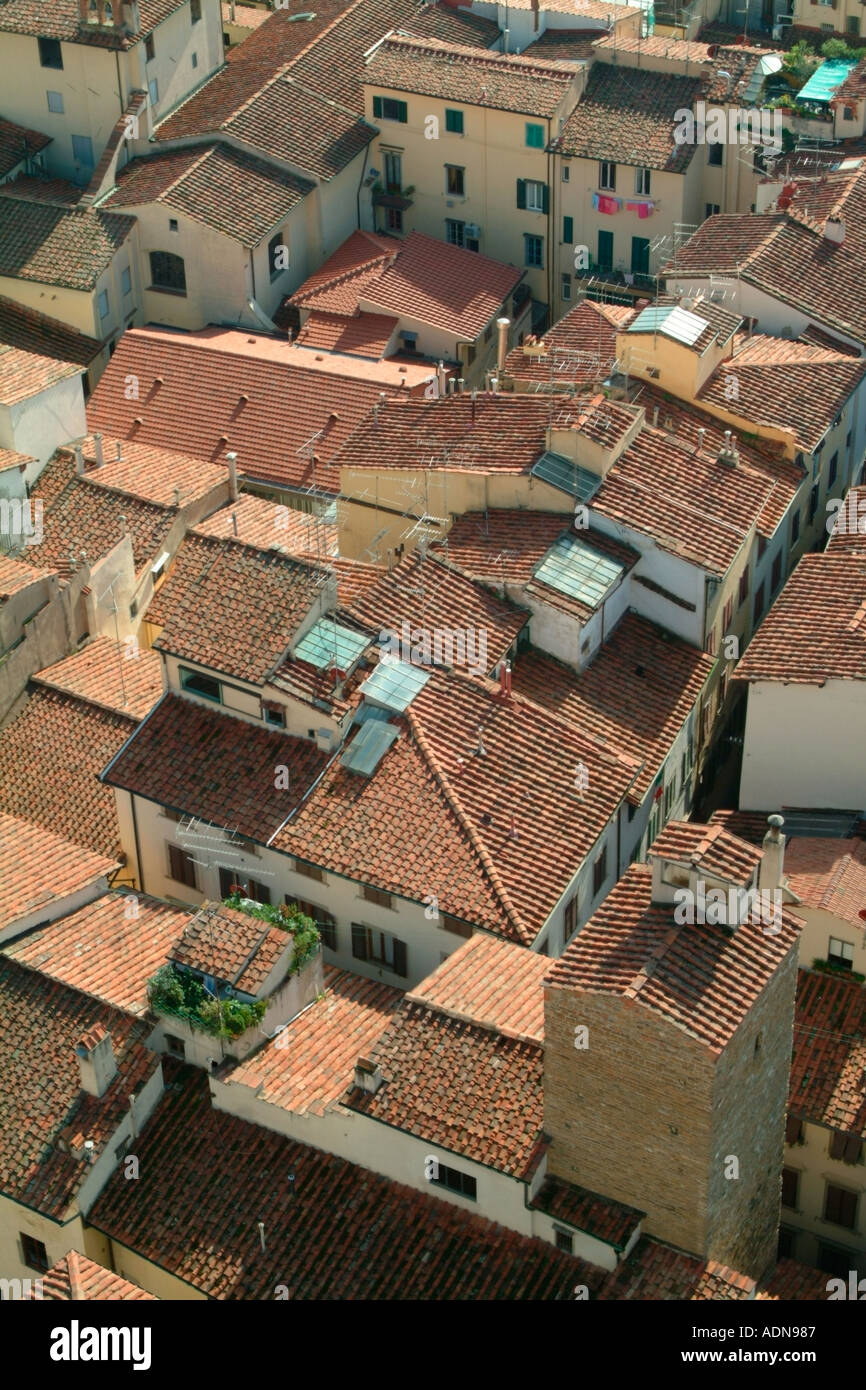 Florence rooftops seen from the Campanile Tower Stock Photo