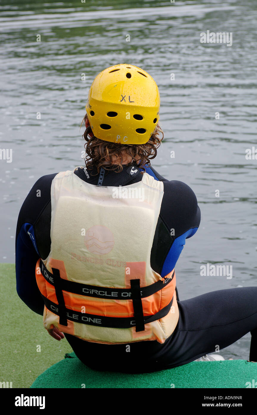 Wakeboarding and kneeboarding at Princes Club Middlesex England Stock Photo Alamy