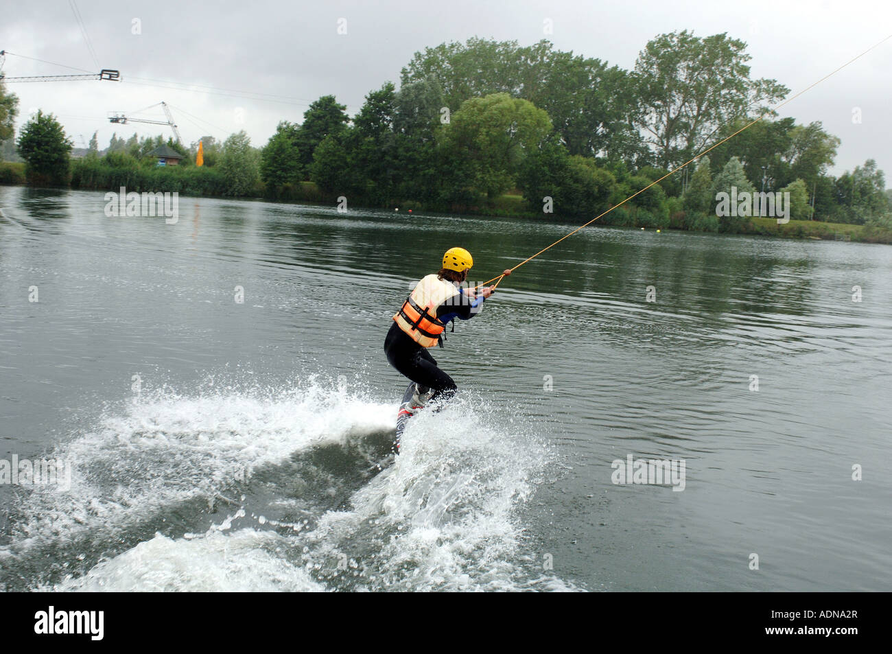 Wakeboarding and kneeboarding at Princes Club Middlesex England Stock Photo Alamy