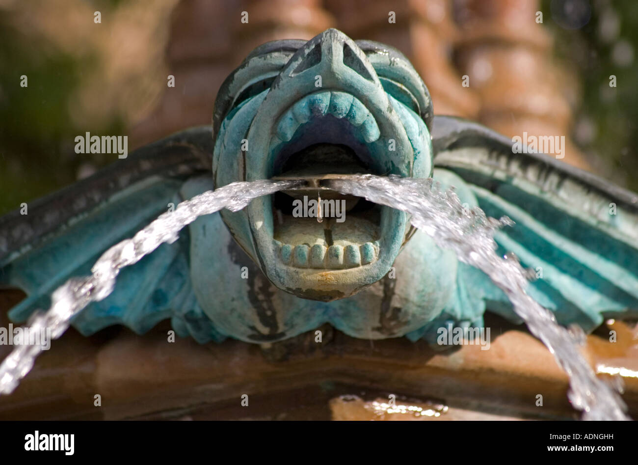 Gargoyle in Water Fountain in Albert Square Manchester Stock Photo - Alamy