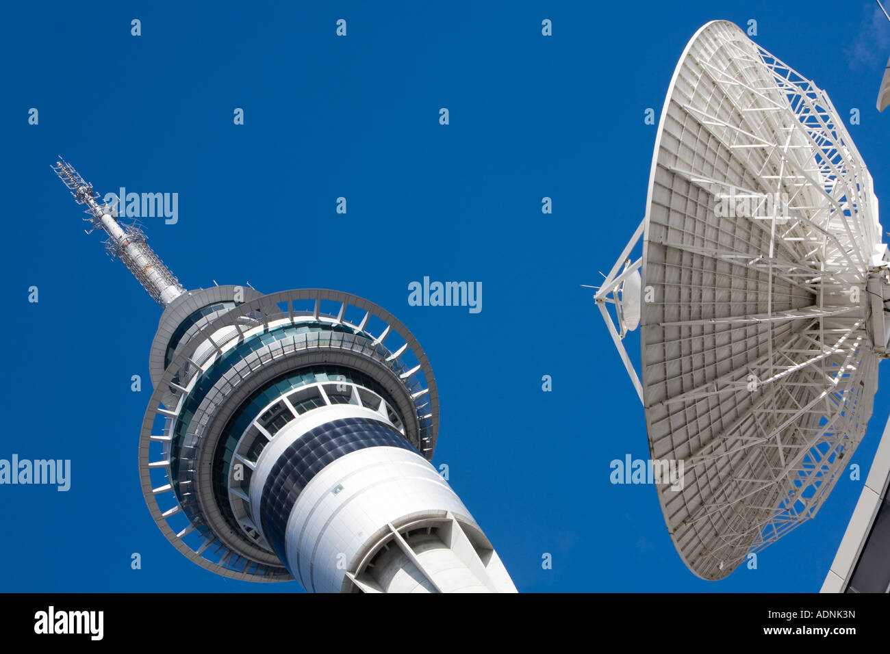 New Zealand North Island Auckland Satellite dish at TVNZ Television New