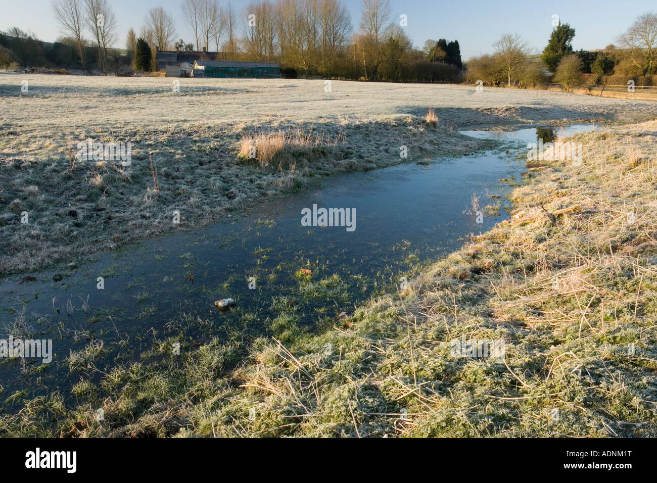 Winterbourne at Boscombe in Avon valley catchment area flowing Wiltshire Stock Photo