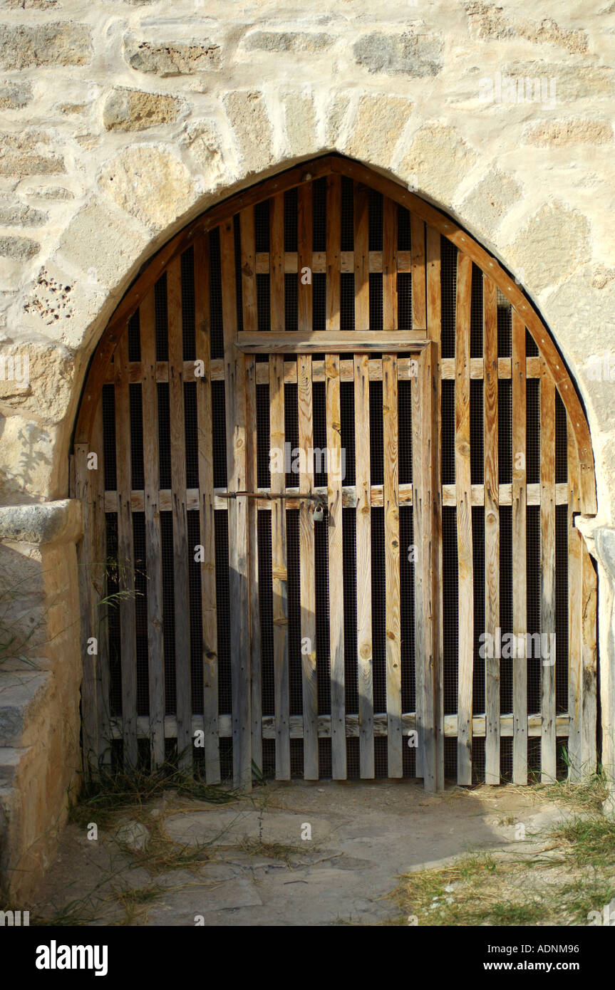 Doorway to a Byzantine Church Cyprus Stock Photo