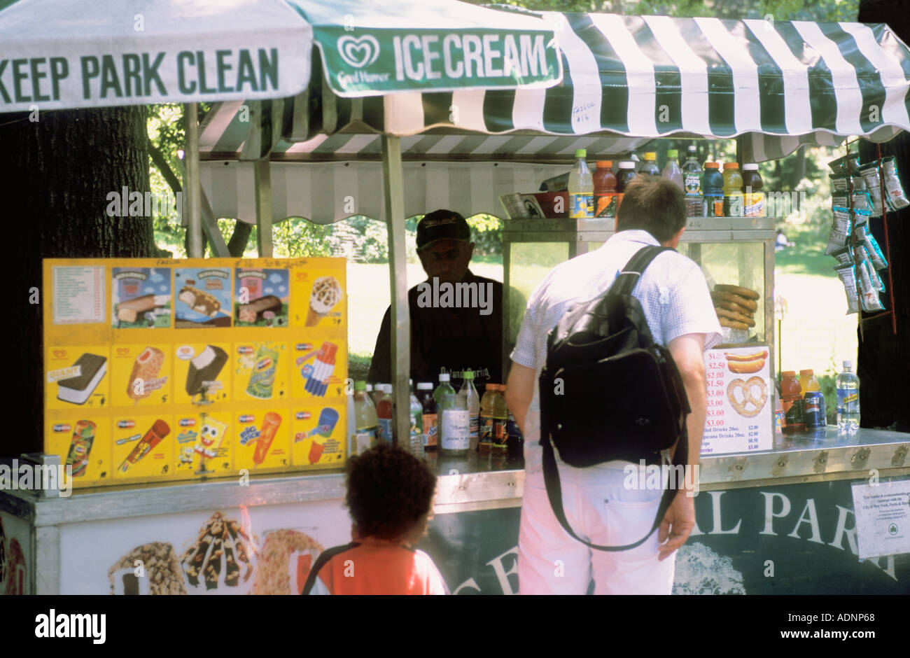 Food Cart Vendor Central Park New York City NYC USA Stock Photo
