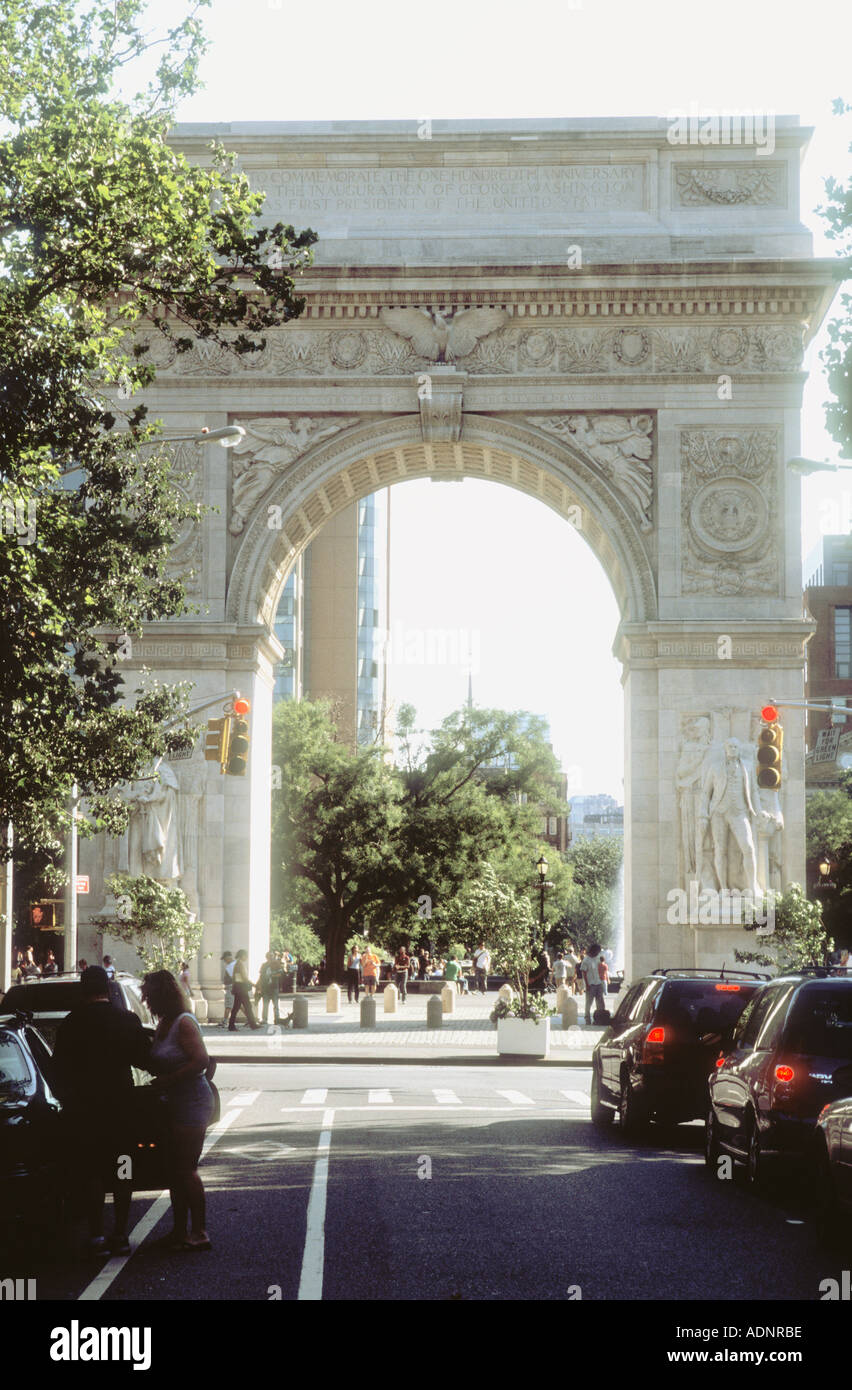 Washington Square Park Arch Greenwich Village Manhattan New York City NYC USA Stock Photo
