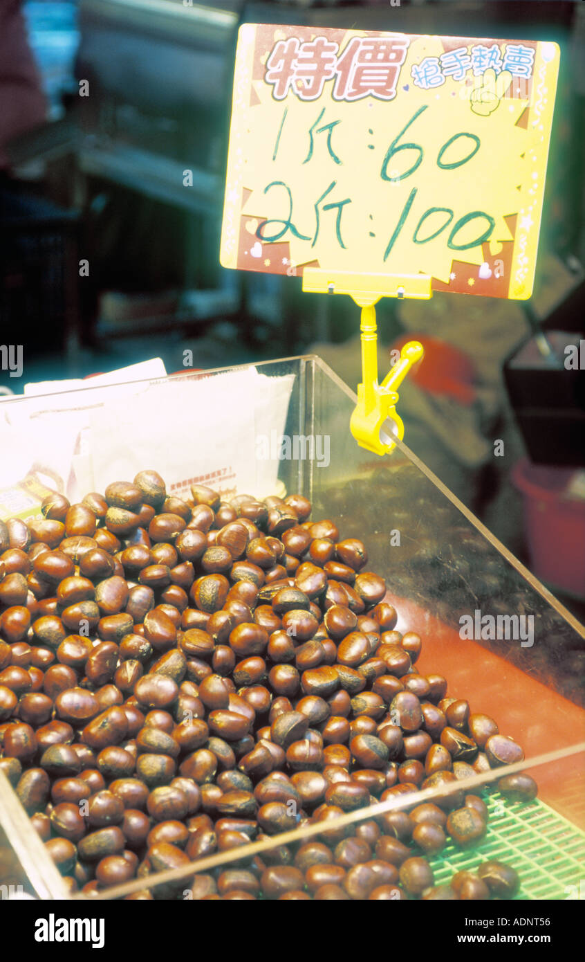 Chestnuts For Sale Asian Market Taiwan China Stock Photo