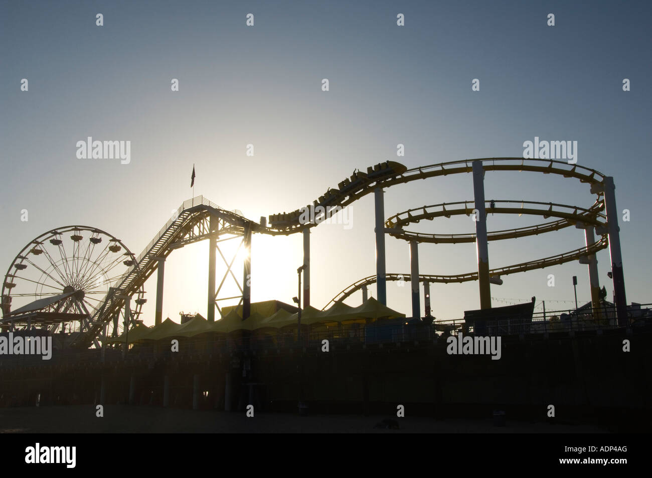 USA Los Angeles Santa Monica A Rollercoaster at the Santa Monica Pier ...