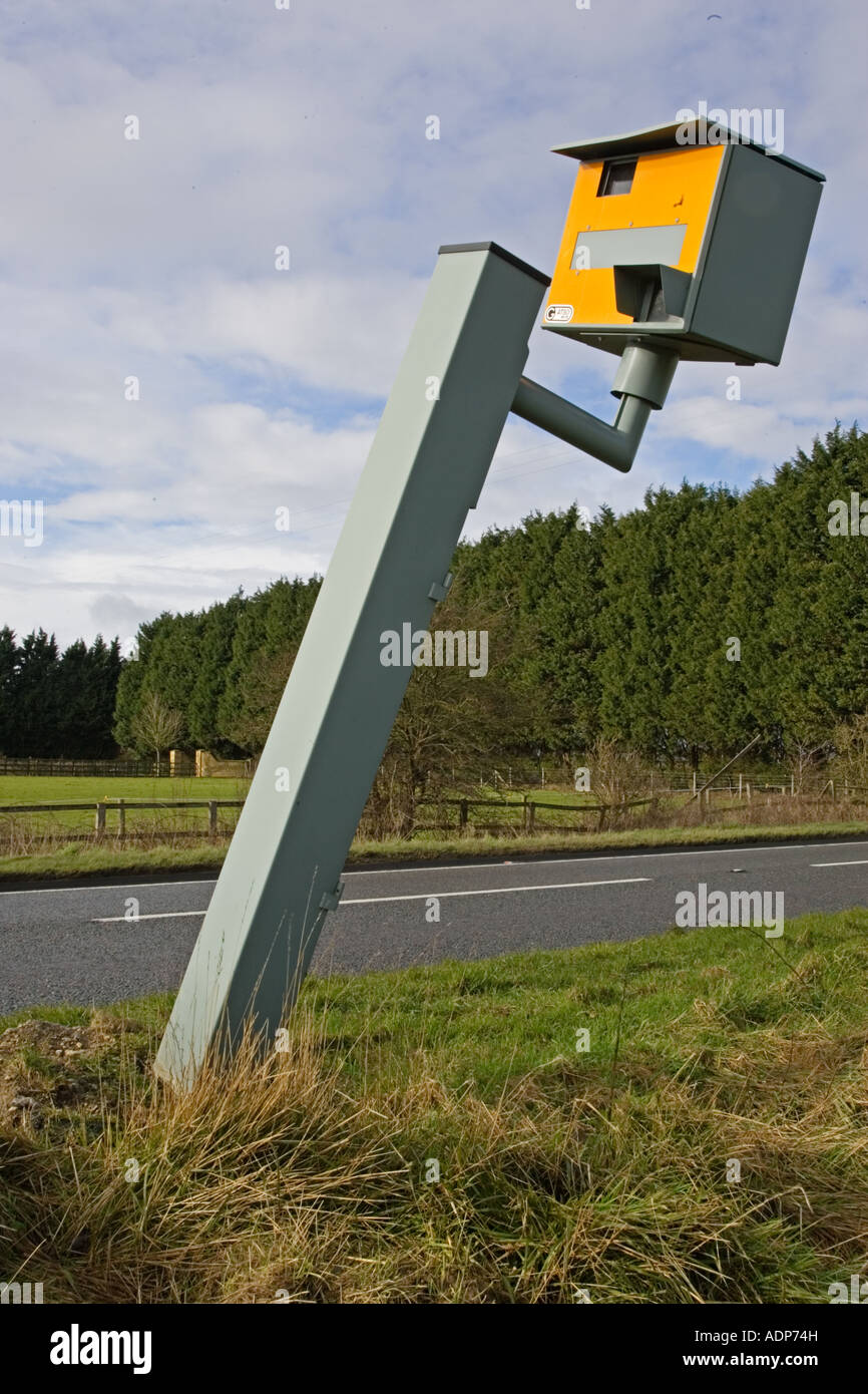 Vandalised Gatso speed camera on A40 Oxfordshire England United Kingdom Stock Photo
