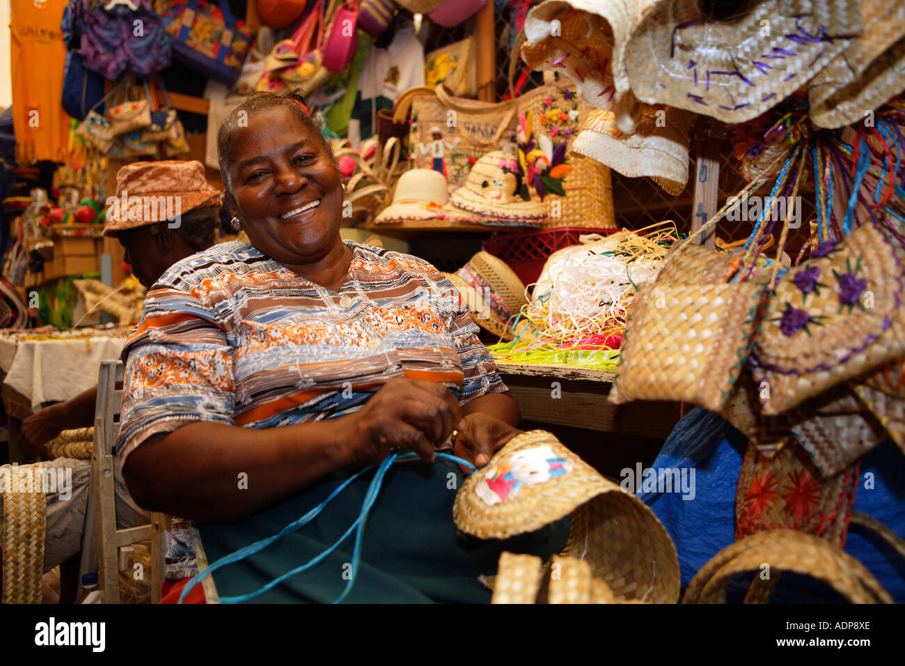 Basket Weaver, The Straw Market, Downtown Bay Street, Nassau, The