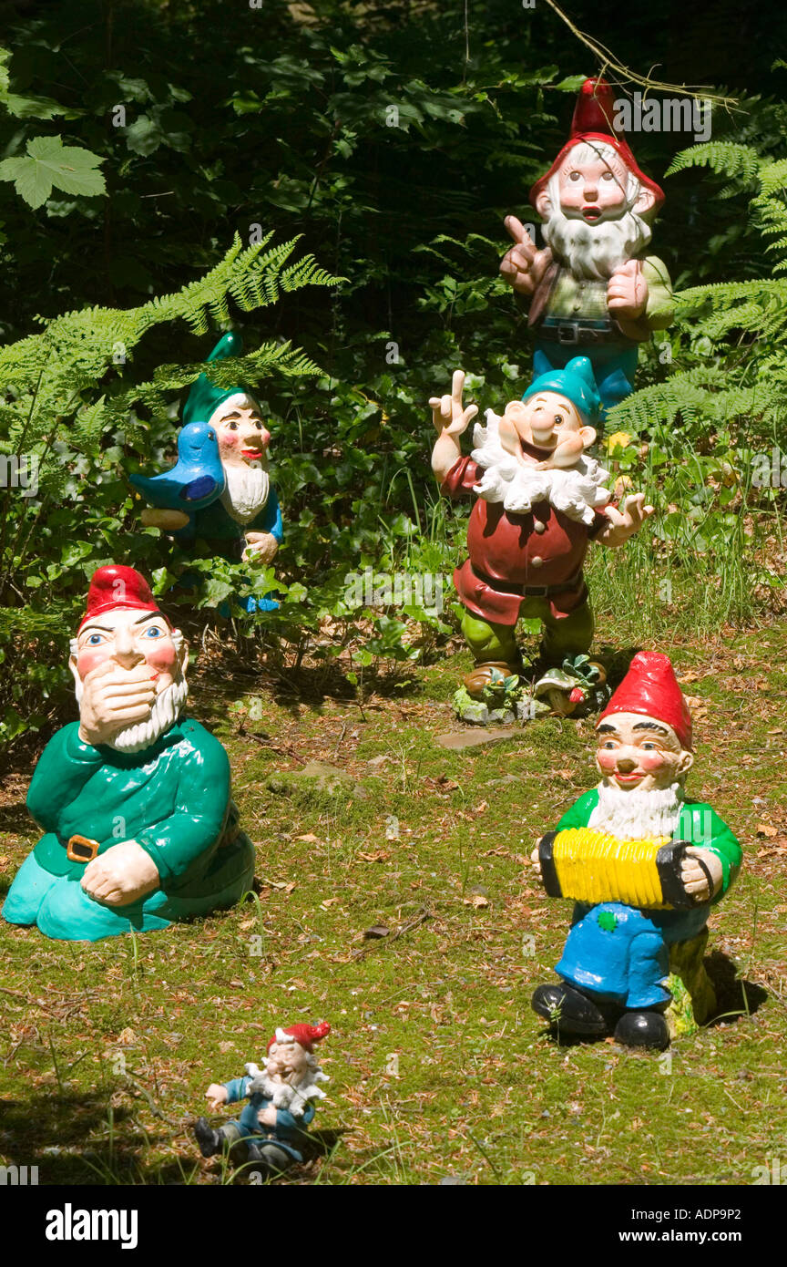 Gnomes at theWest Putnam gnome reserve, Devon, UK Stock Photo