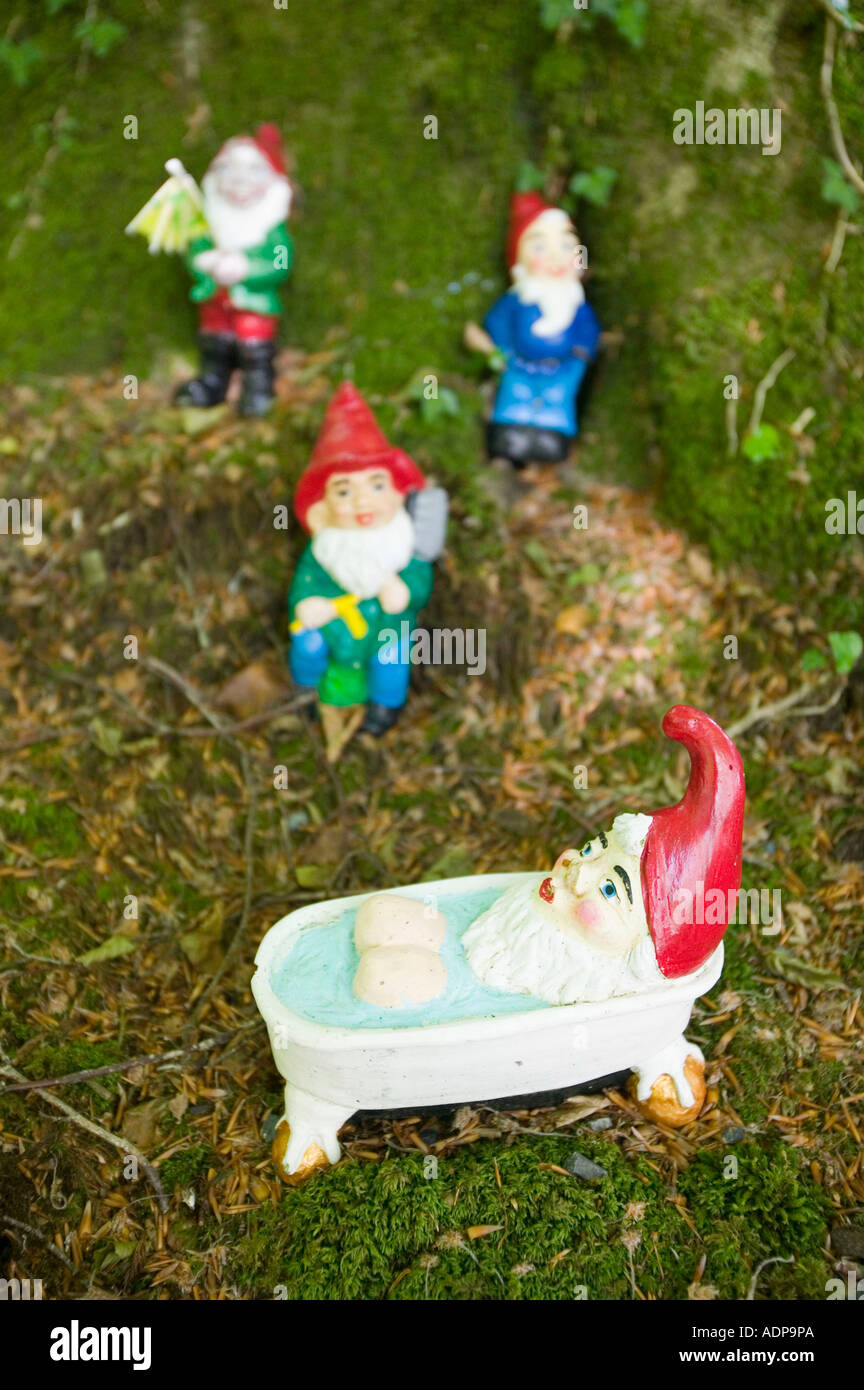 Gnomes at theWest Putnam gnome reserve, Devon, UK Stock Photo