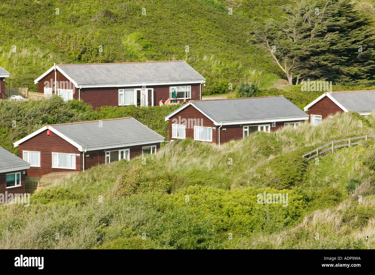 Holiday chalets at Braunton Burrows Stock Photo Alamy
