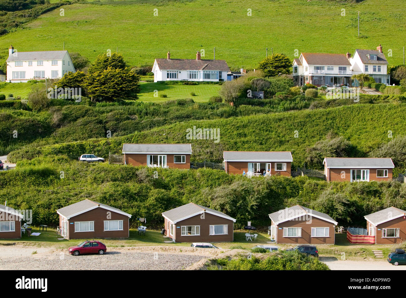Holiday chalets at Braunton Burrows Stock Photo Alamy