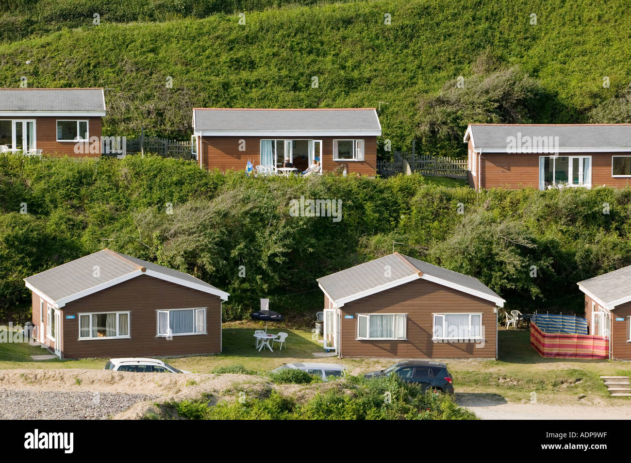 Holiday chalets at Braunton Burrows Stock Photo Alamy