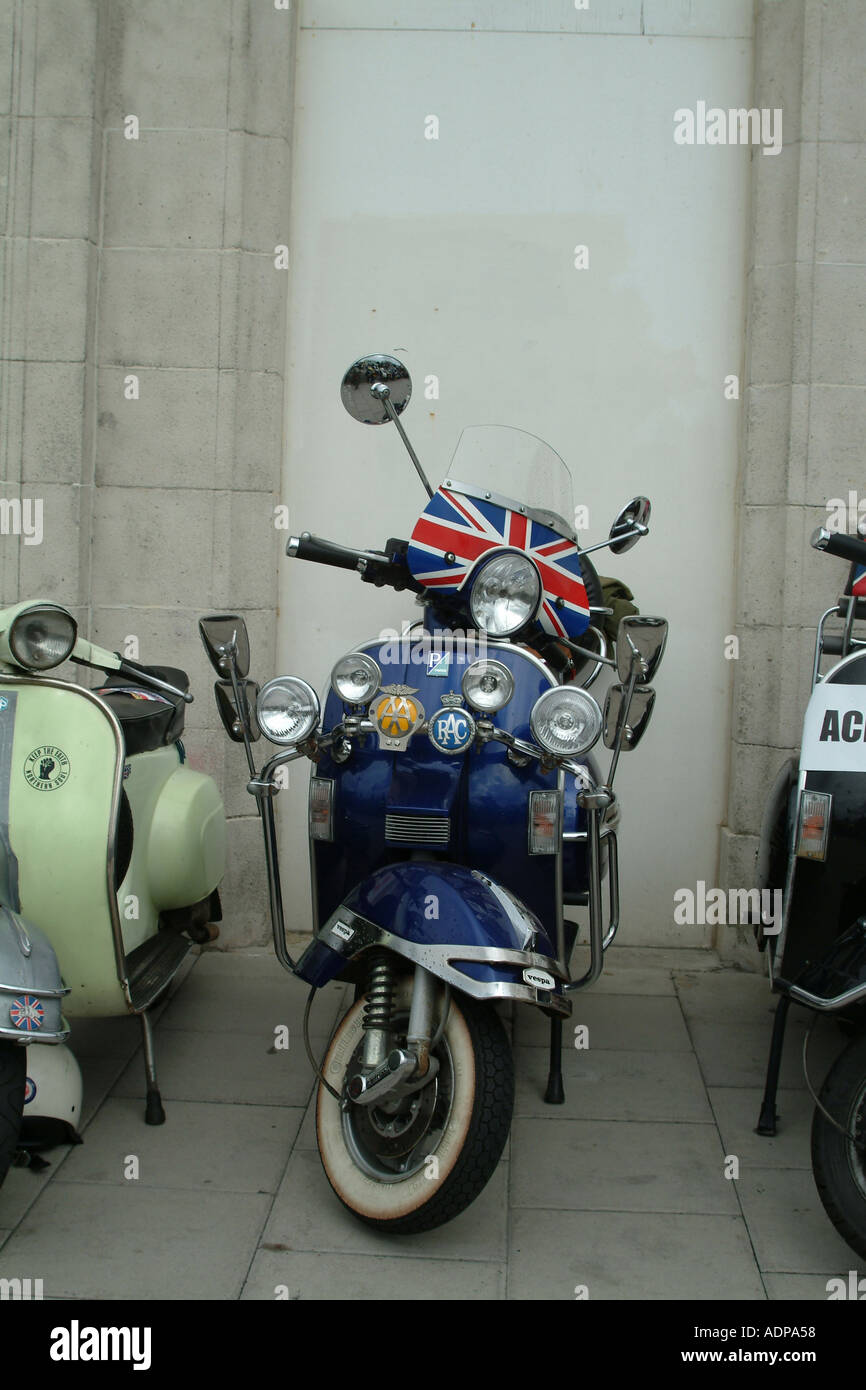 Scooter at Brighton motorbike convention England Stock Photo Alamy