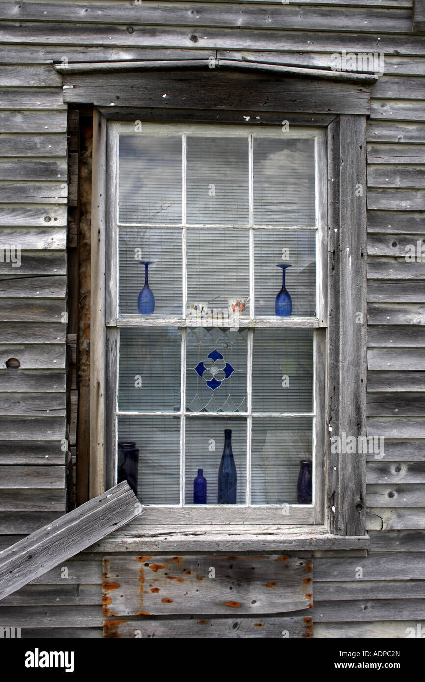 window and  facade of an  abandoned  house in  Port Medway,  Nova Scotia, Canada.  Photo by Willy Matheisl Stock Photo