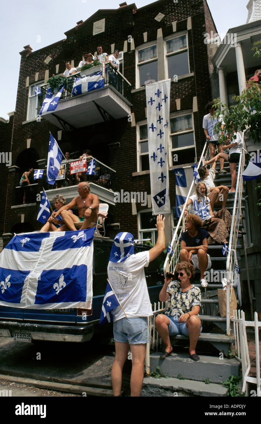 St Jean Baptiste celebrations in Montreal Quebec Canada Stock Photo
