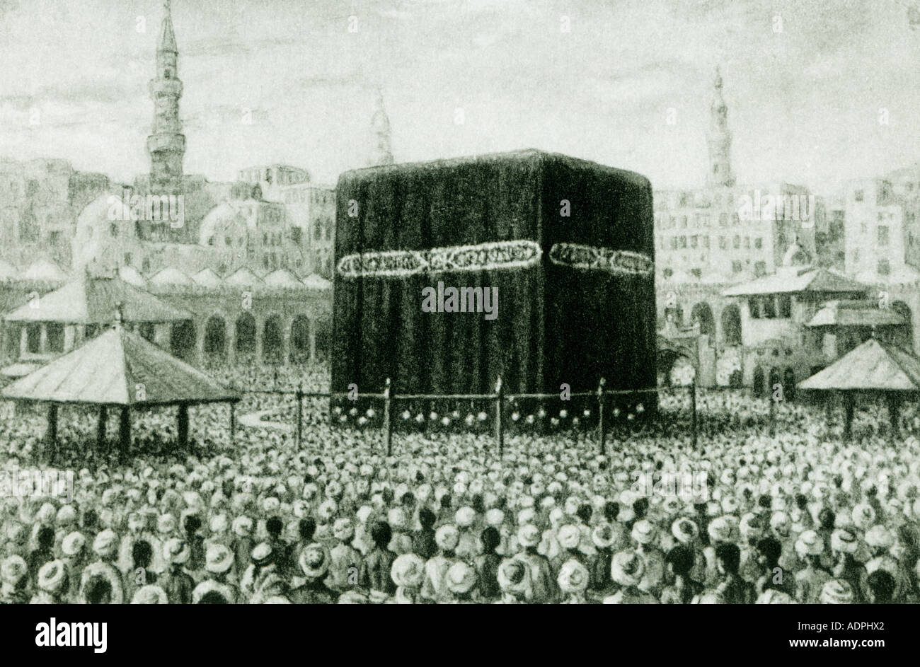 Saudi Arabia Historical Drawing of Makkah Stock Photo