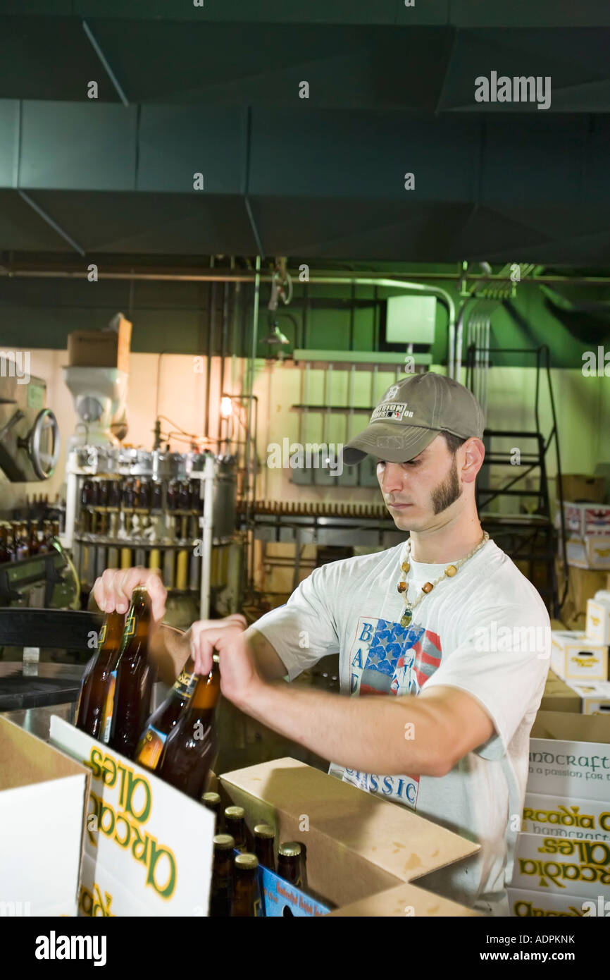 Beer Bottling at Microbrewery Stock Photo Alamy