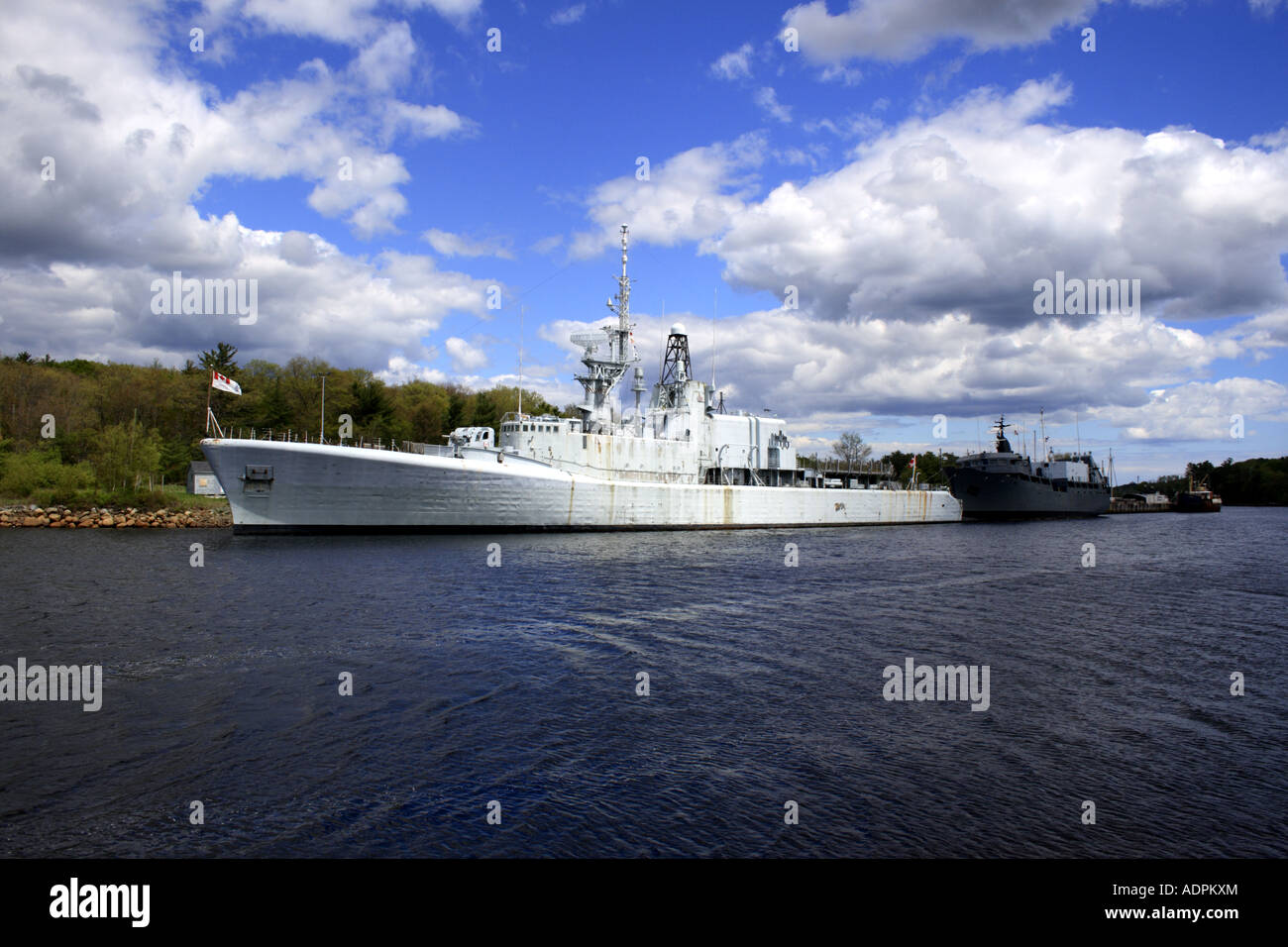Canadian Navy ships at the port of Bridgewater, Nova Scotia, Canada, North America.  Photo by Willy Matheisl Stock Photo