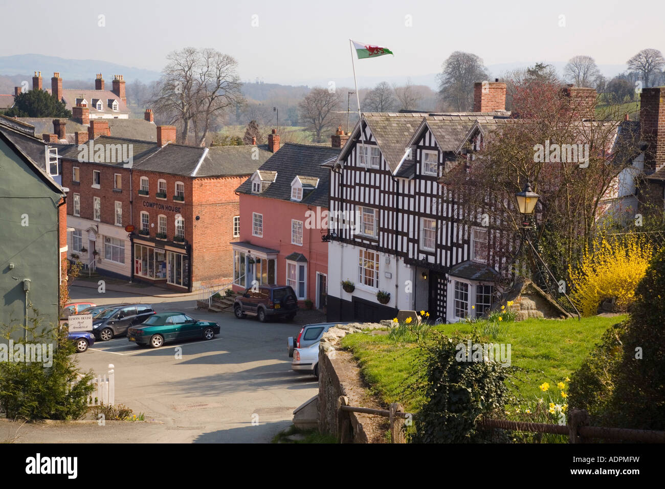 The Dragon Hotel 17th century black and white timber framed old ...