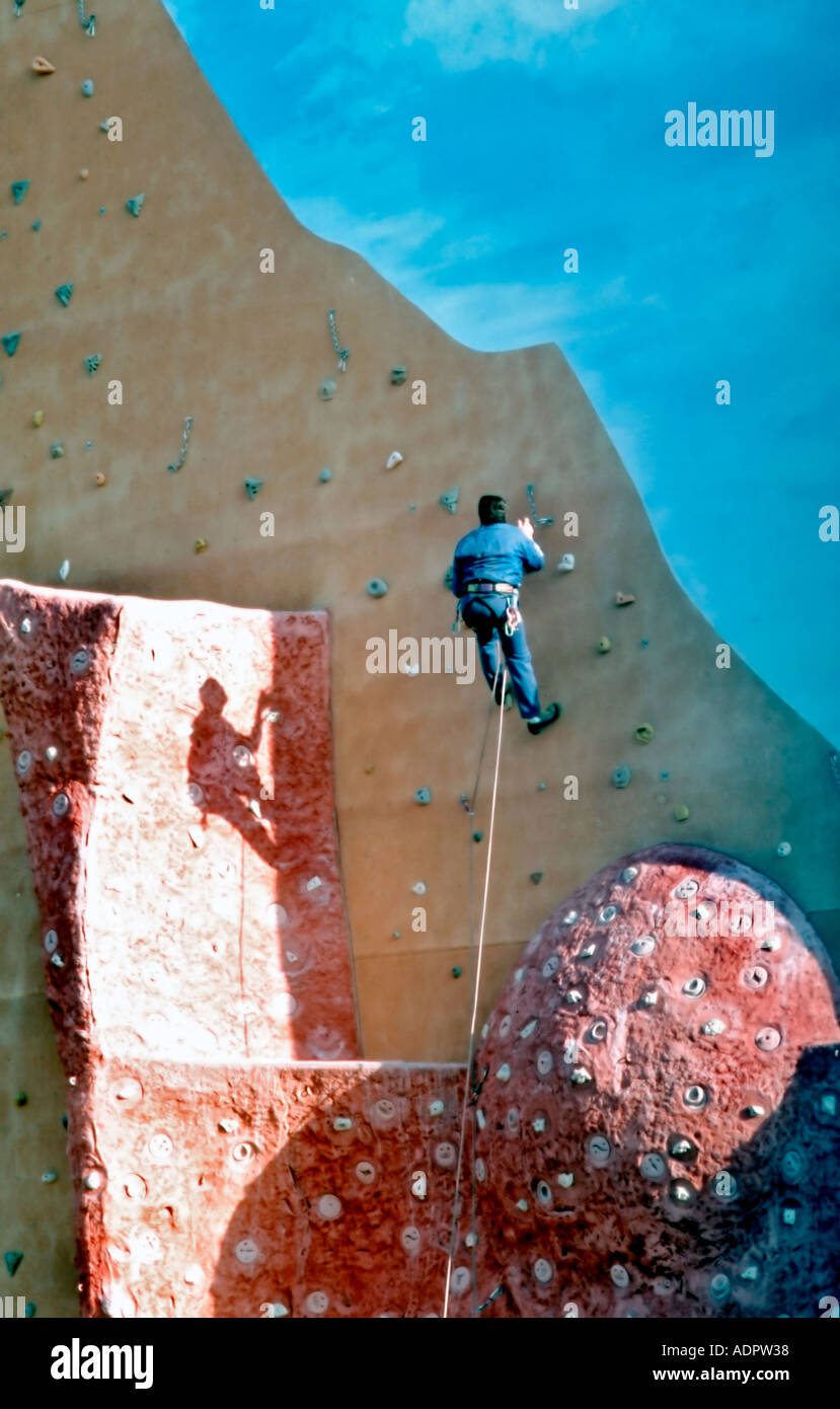 Paris, FRANCE, Urban Parks Young Man 'Wall Climbing' Sports Stock Photo