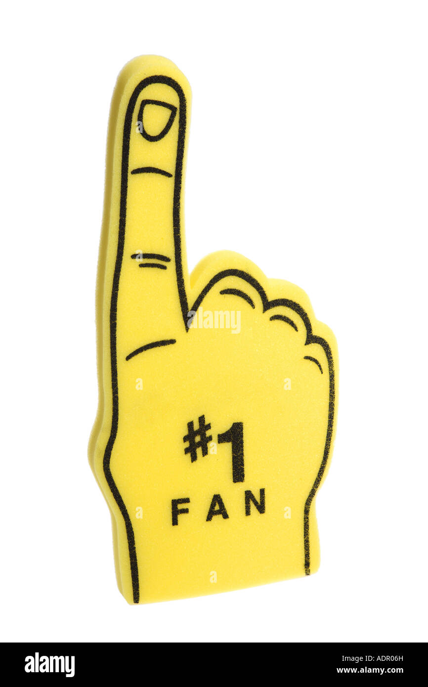 foam finger cut out on white background Stock Photo