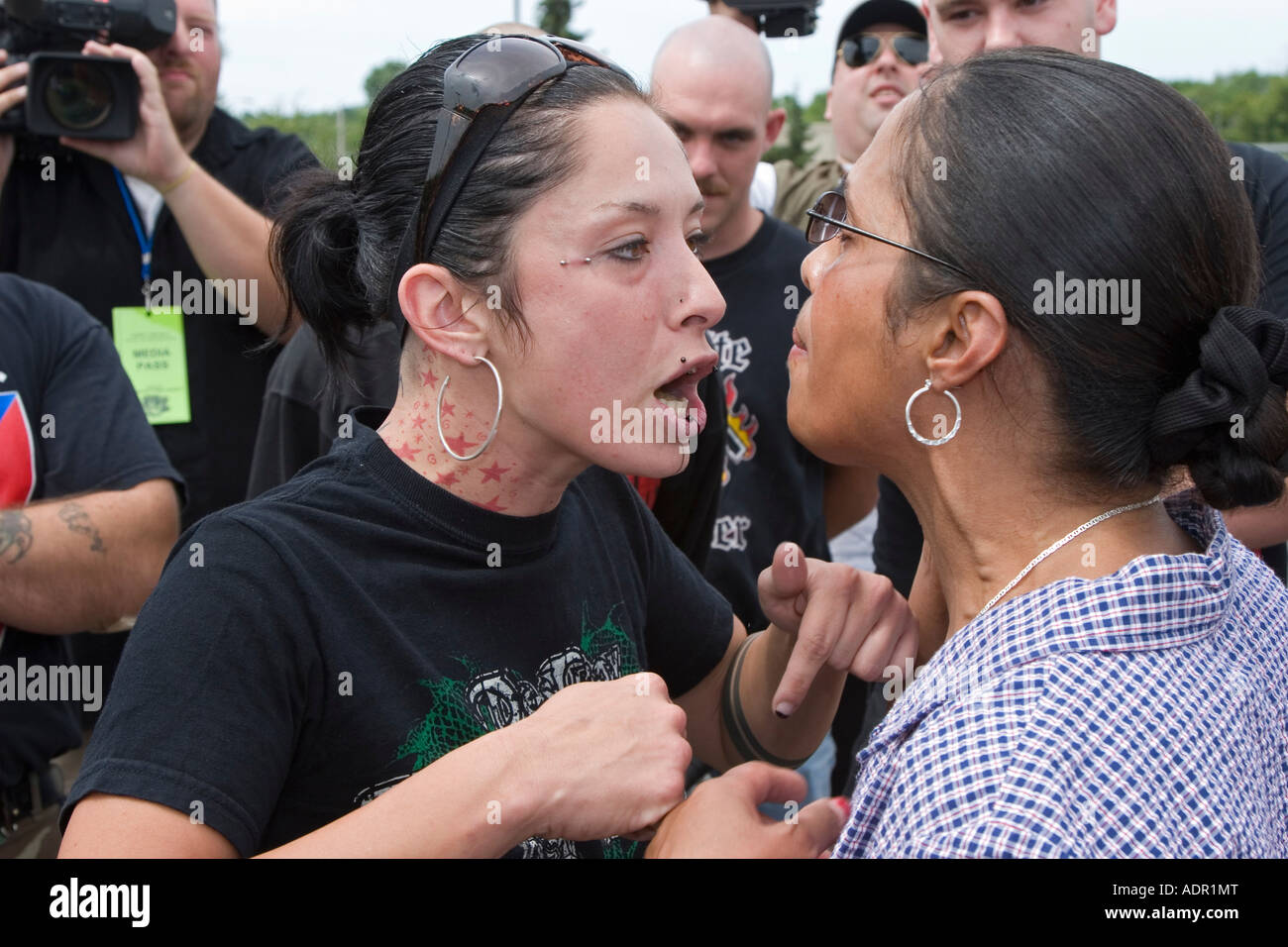 Argument Between Nazi Supporter and Opponent Stock Photo