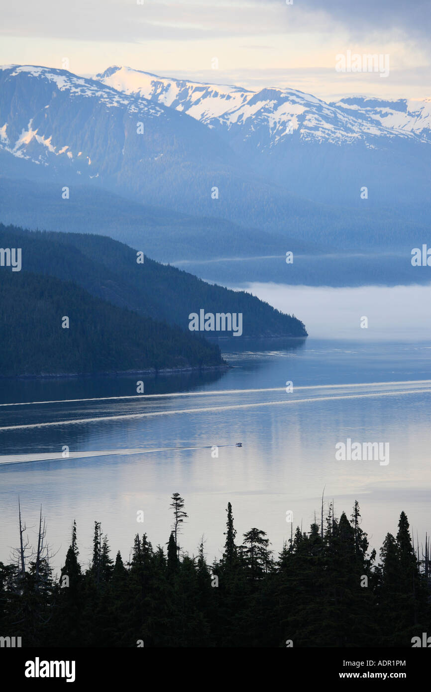 View of Douglas Channel from Bish Creek Forest Service road Kitimat British Columbia Stock Photo