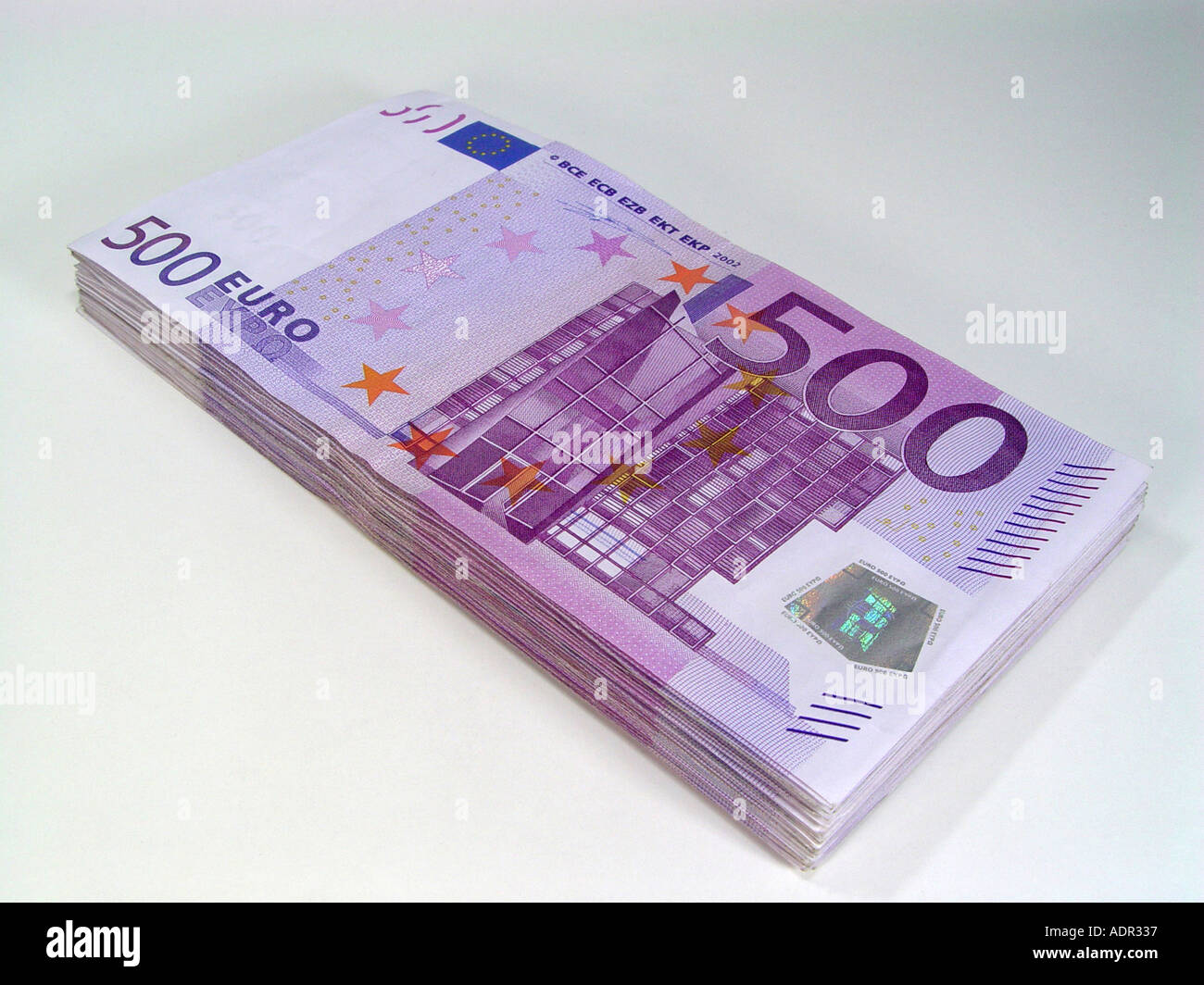 Pile with euronotes euro bundle Stock Photo