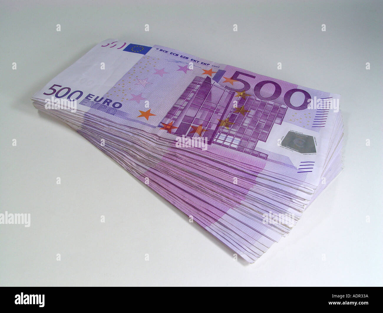 Pile with euronotes euro bundle Stock Photo
