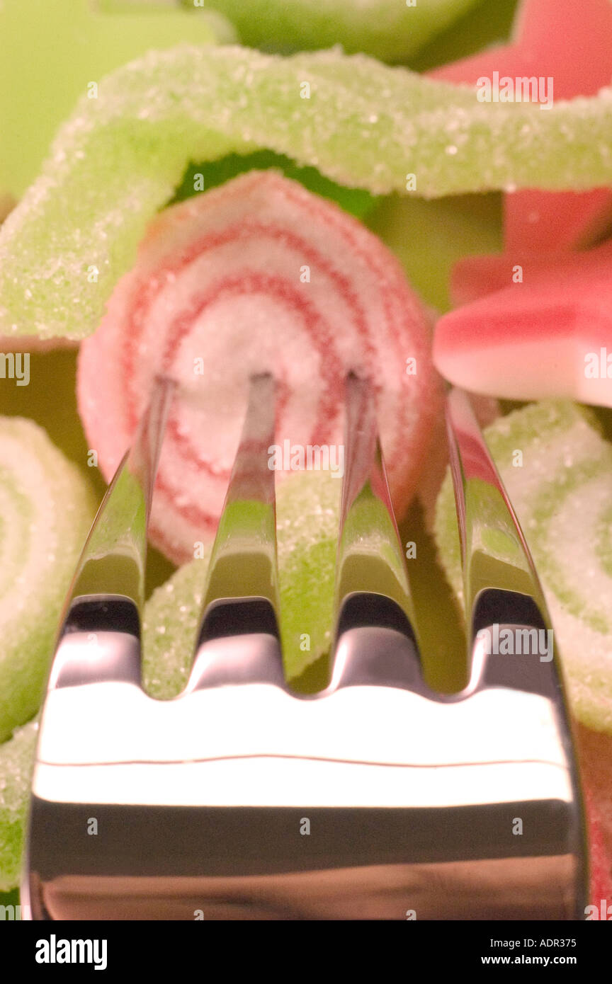 fork on candles1 Stock Photo