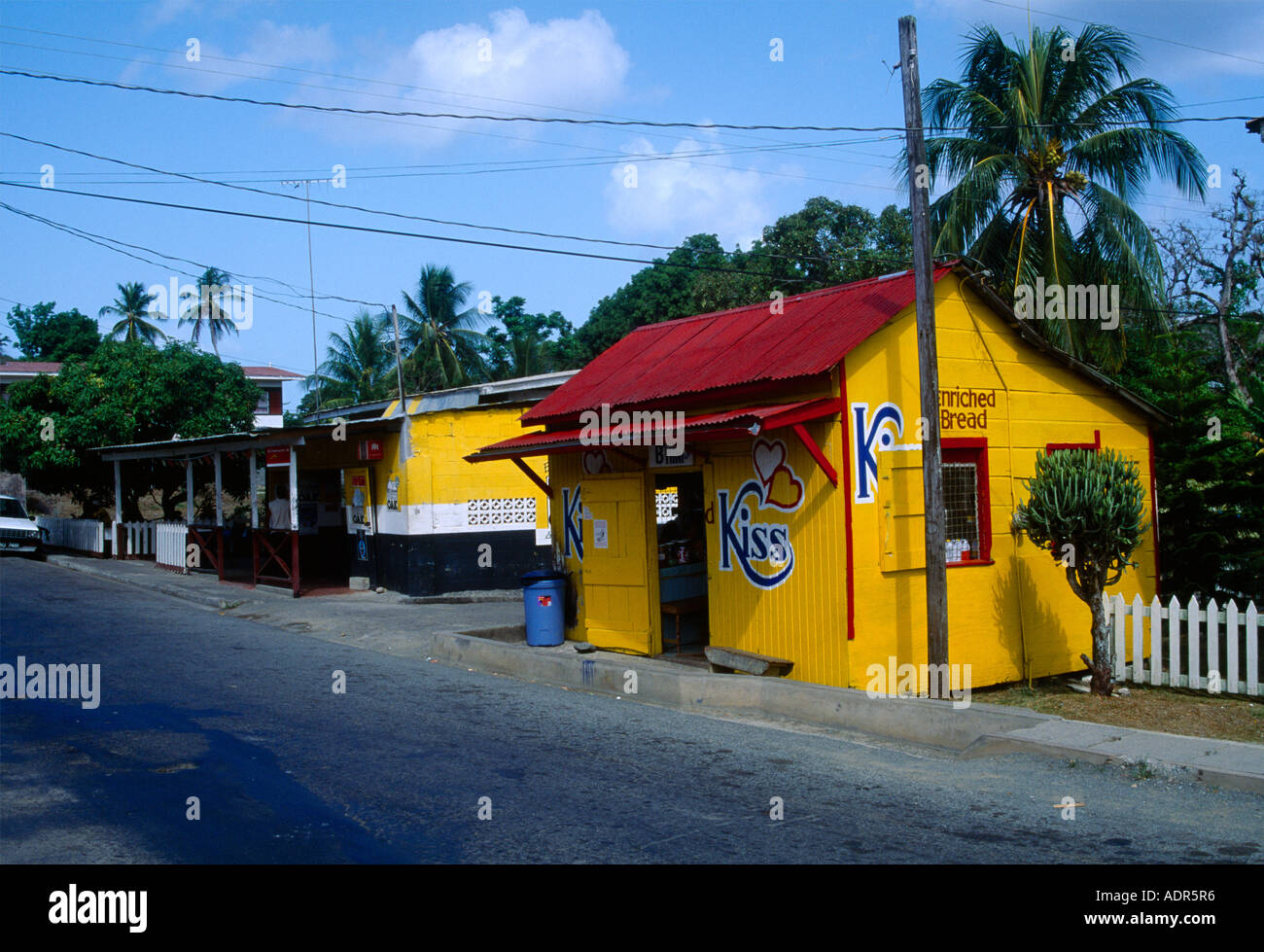 Tobago Trinidad Black Rock Main Street Small Food Shop Stock Photo Alamy
