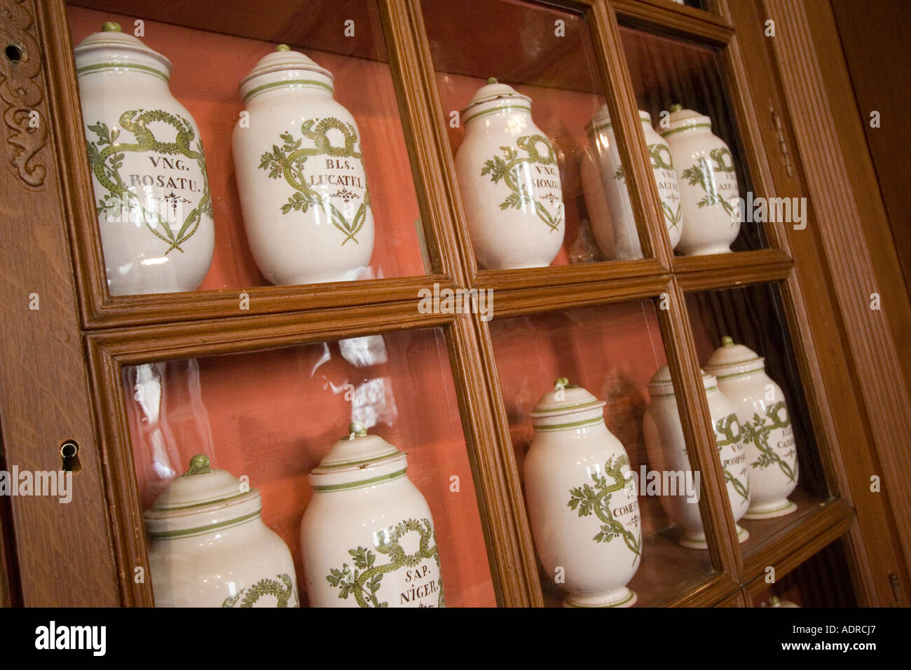 The pharmacy in the Hotel Dieu Hospice de Beaune Cote  d’Or Burgundy  France Stock Photo